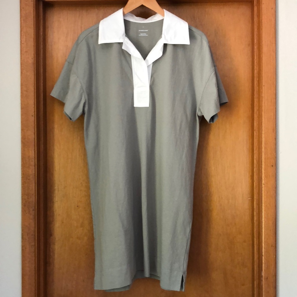 Everlane cotton t-shirt dress. Color: FOG